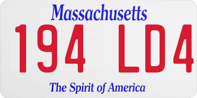 MA license plate 194LD4
