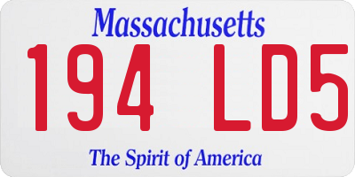 MA license plate 194LD5