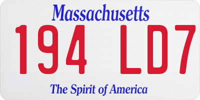 MA license plate 194LD7