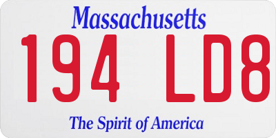 MA license plate 194LD8