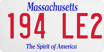 MA license plate 194LE2