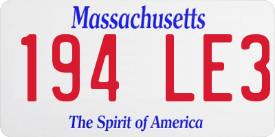 MA license plate 194LE3