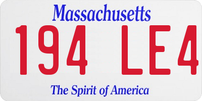 MA license plate 194LE4