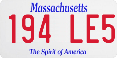 MA license plate 194LE5
