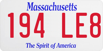 MA license plate 194LE8