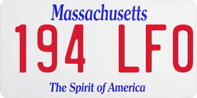 MA license plate 194LF0