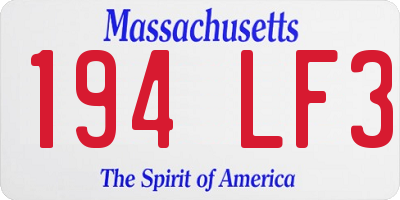 MA license plate 194LF3