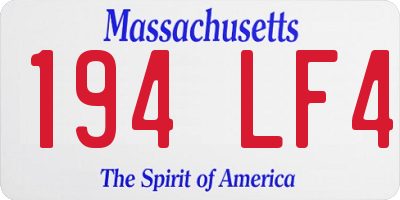 MA license plate 194LF4