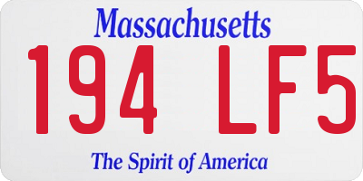 MA license plate 194LF5