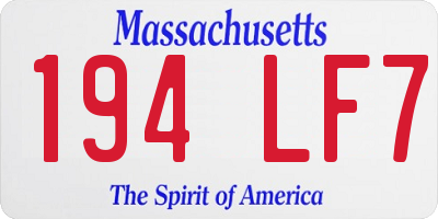 MA license plate 194LF7