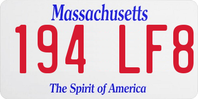MA license plate 194LF8