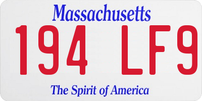 MA license plate 194LF9