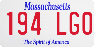 MA license plate 194LG0
