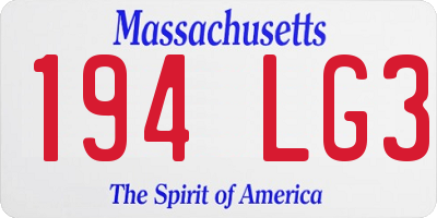 MA license plate 194LG3