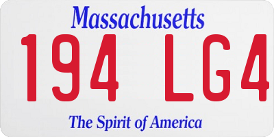 MA license plate 194LG4