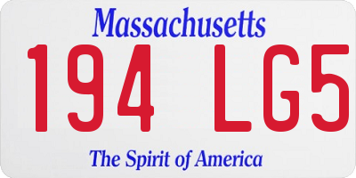 MA license plate 194LG5