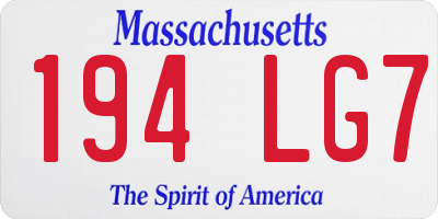 MA license plate 194LG7