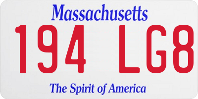 MA license plate 194LG8