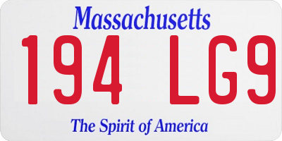 MA license plate 194LG9