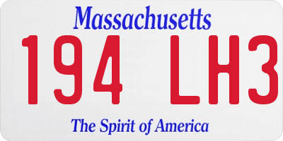 MA license plate 194LH3