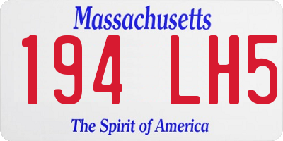 MA license plate 194LH5