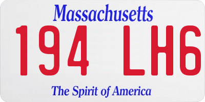 MA license plate 194LH6