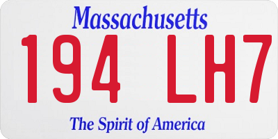 MA license plate 194LH7