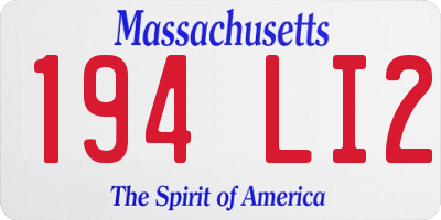 MA license plate 194LI2