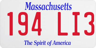 MA license plate 194LI3