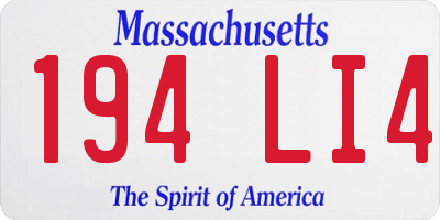 MA license plate 194LI4