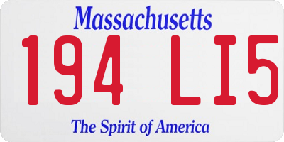 MA license plate 194LI5