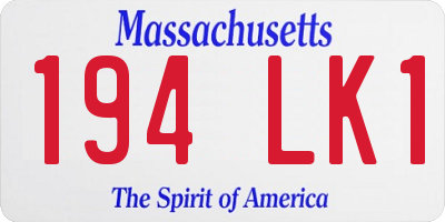 MA license plate 194LK1