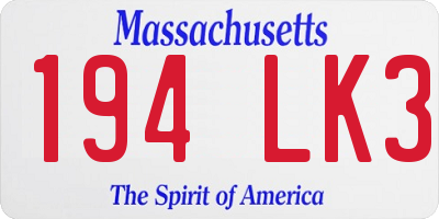 MA license plate 194LK3