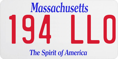 MA license plate 194LL0