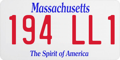 MA license plate 194LL1