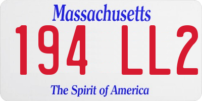 MA license plate 194LL2