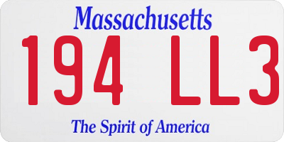 MA license plate 194LL3