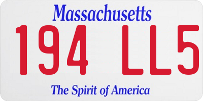 MA license plate 194LL5