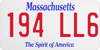 MA license plate 194LL6