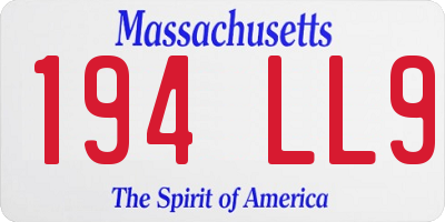 MA license plate 194LL9