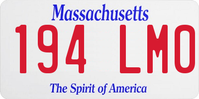 MA license plate 194LM0