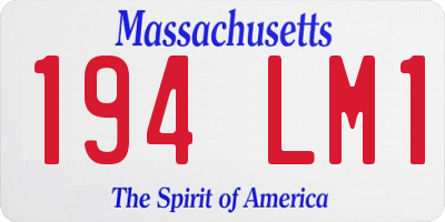 MA license plate 194LM1