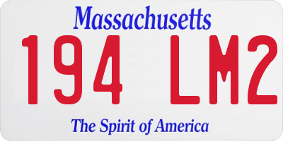 MA license plate 194LM2