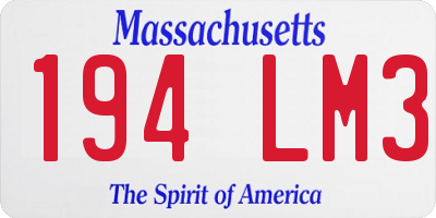 MA license plate 194LM3