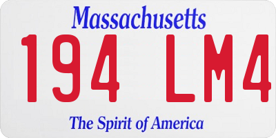 MA license plate 194LM4