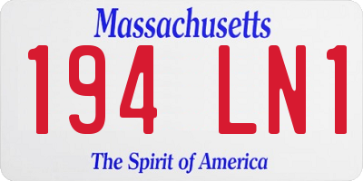 MA license plate 194LN1