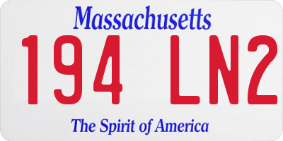 MA license plate 194LN2