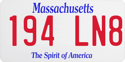 MA license plate 194LN8