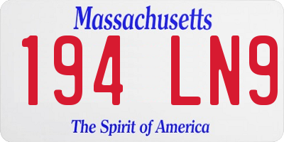 MA license plate 194LN9