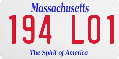 MA license plate 194LO1